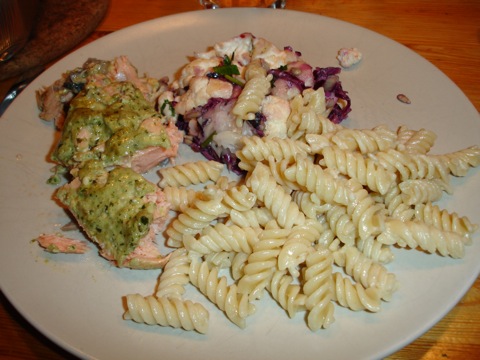 Lax och pasta