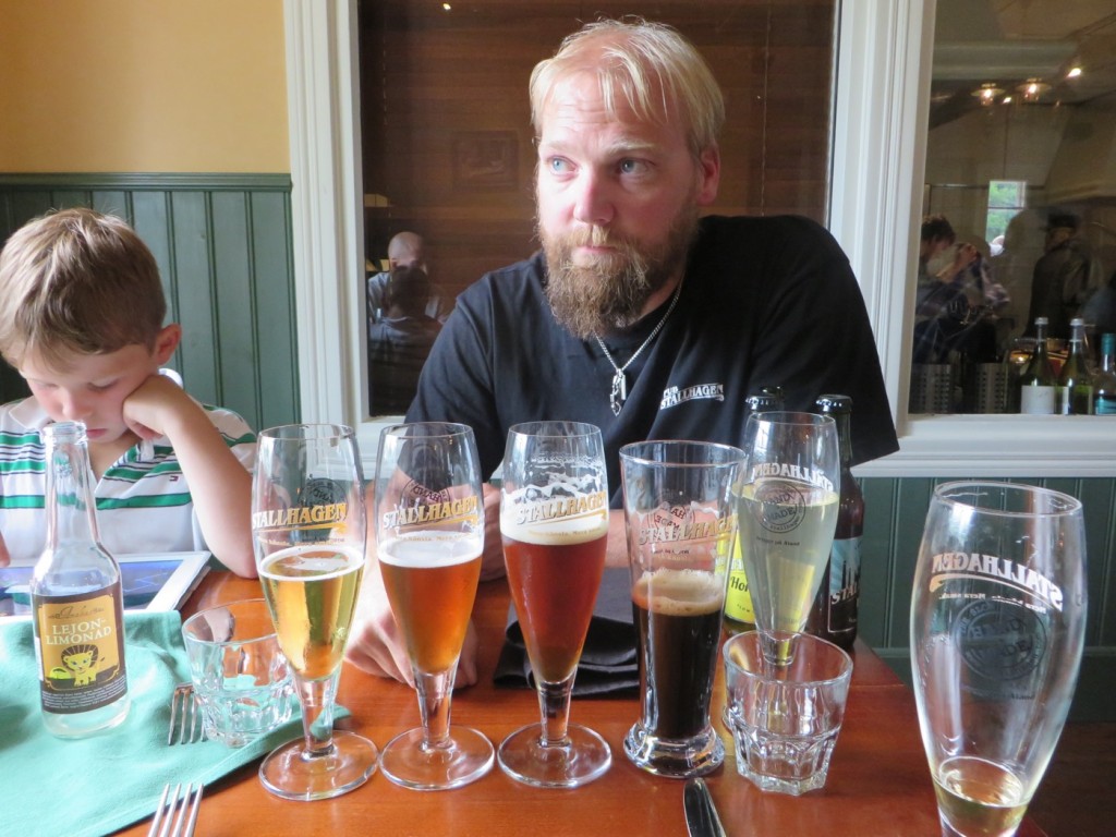 Fyra olika Stallhagens öl - från ljus till mörk.