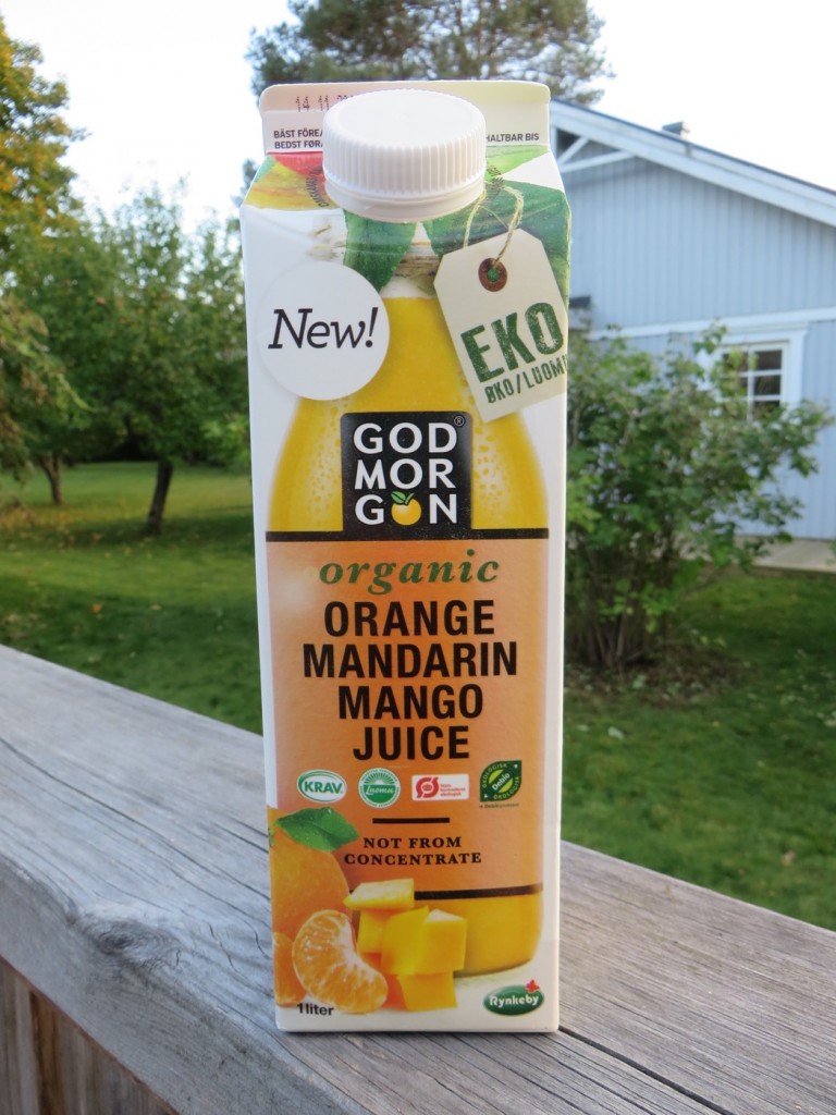 God Morgons nya ekologiska mangojuice