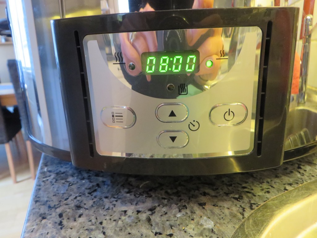 Tillaga på låg effekt under åtta timmar.