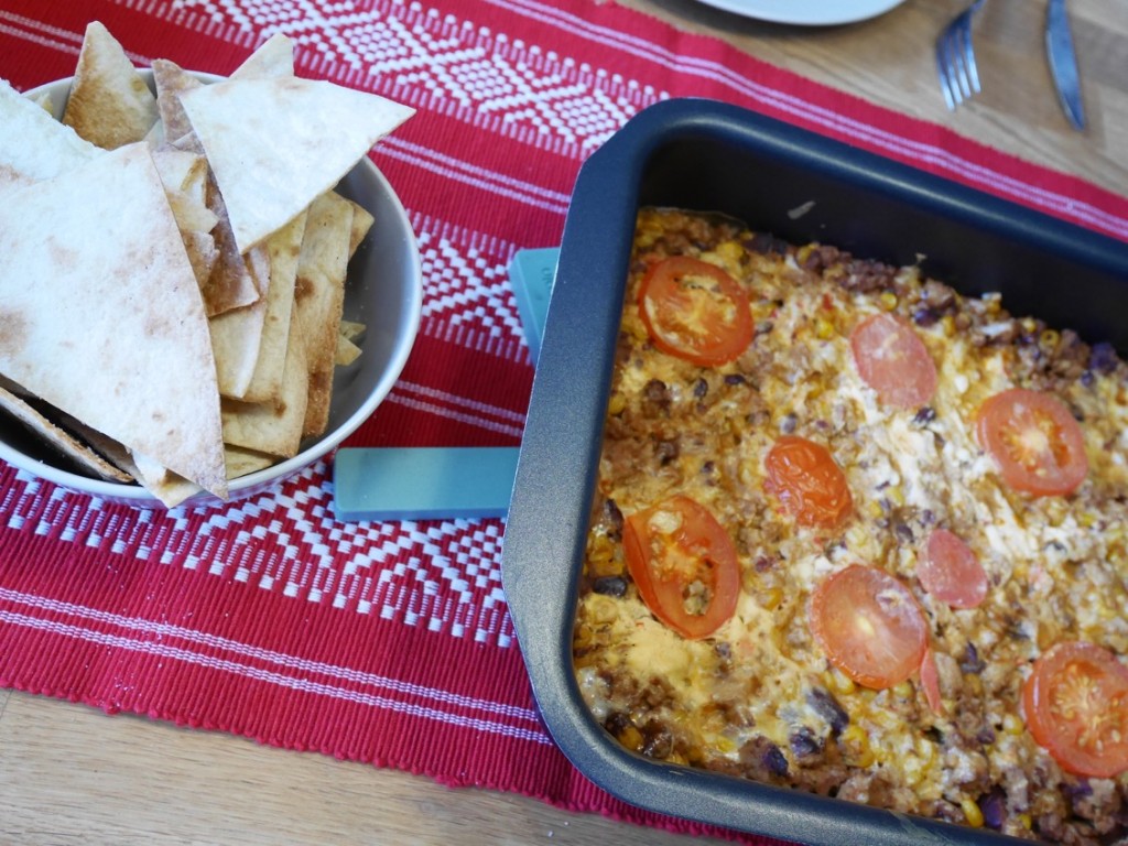 Nyttig tacogratäng med hemgjorda nachochips