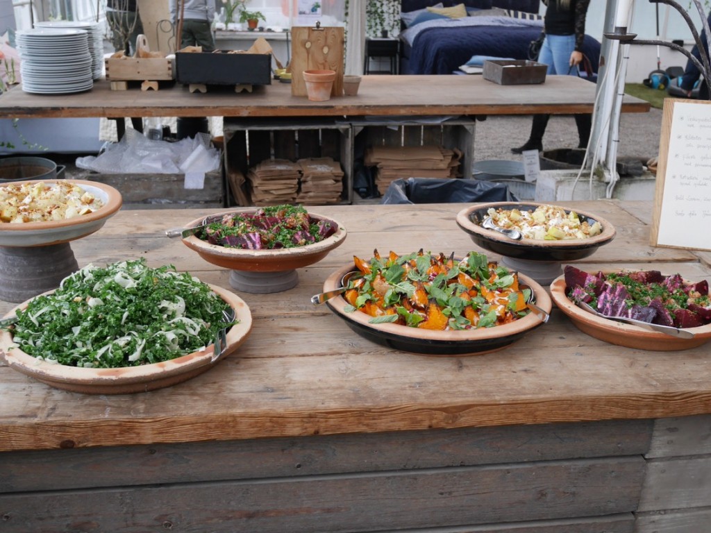 En vegetarisk buffé som var en njutning både för gom och öga.