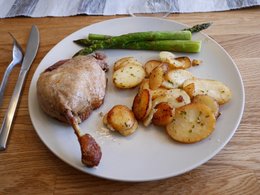 Anklår, potatis och sparris. Mums!