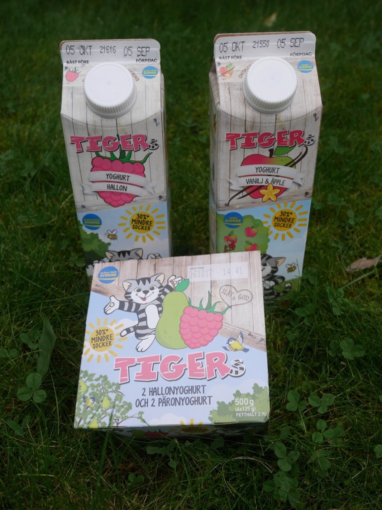 Tigers yoghurt finns både i tetra på 1 liter samt små bägare.