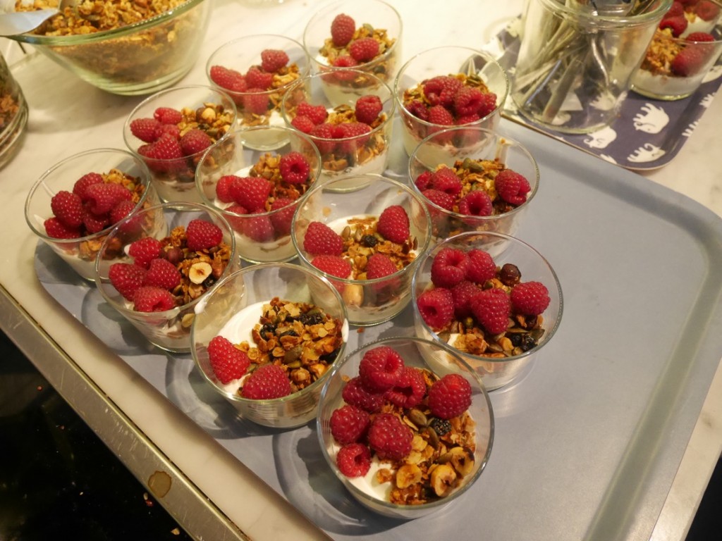 Yoghurt med Johannas hemgjorda granola, honung och färska svenska hallon.