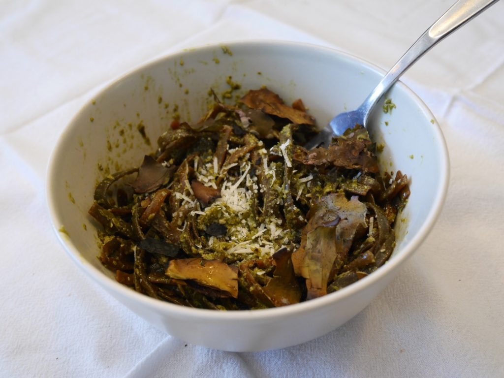 Pasta med pesto.