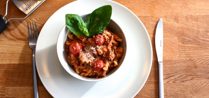 One pot pasta med kötttfärs