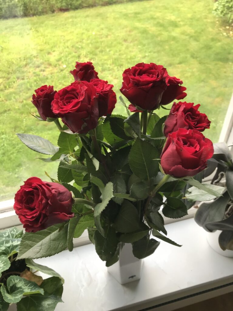 Röda rosor fick jag på dagen D!