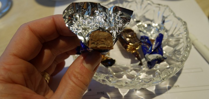 Äntligen dags för höjdpunkten - chokladprovning.
