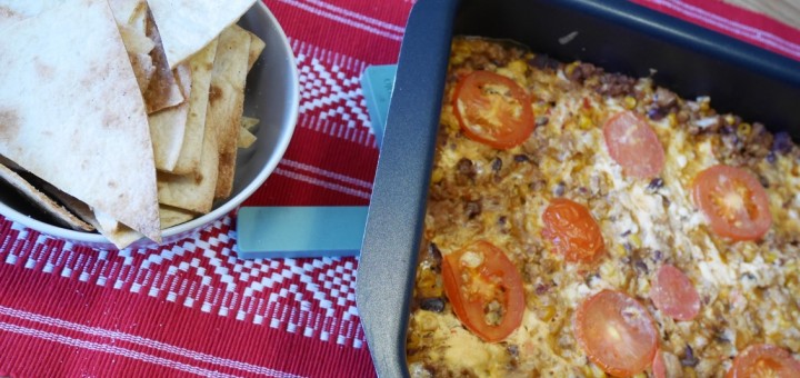 Nyttig tacogratäng med hemgjorda nachochips