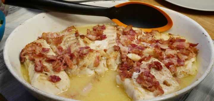 Torskrygg med baconströssel
