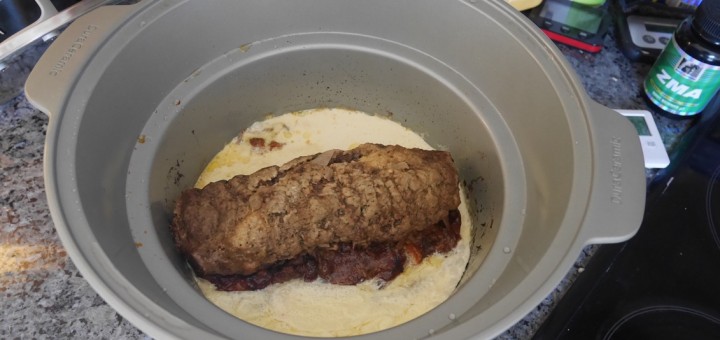 Köttfärsrulle med bacon i Crock-Pot