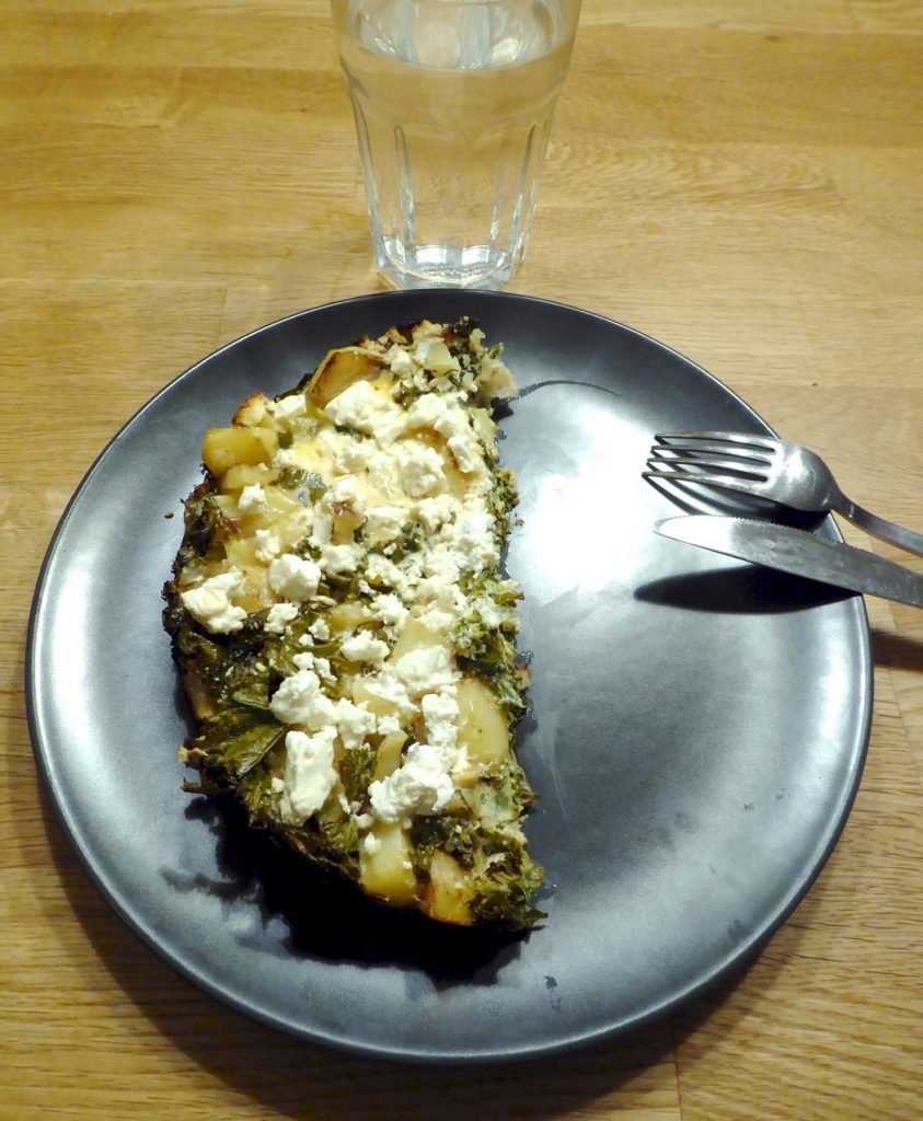 Frittata med grönkål och fetaost