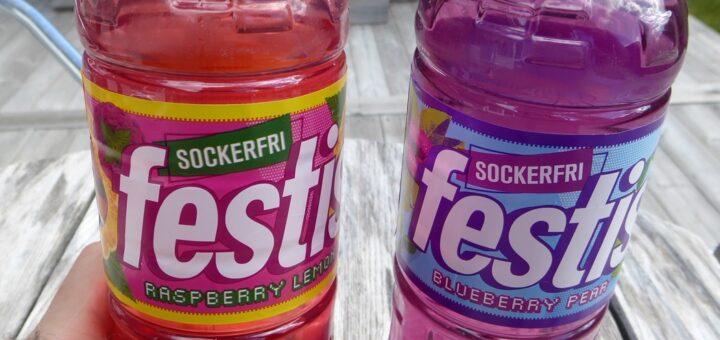De nya smakerna på Festis Sockerfri är Raspberry Lemon och Blueberry Pear