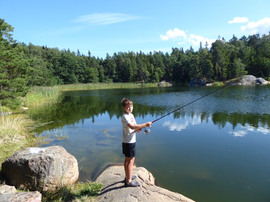 Fiske i lagunen.