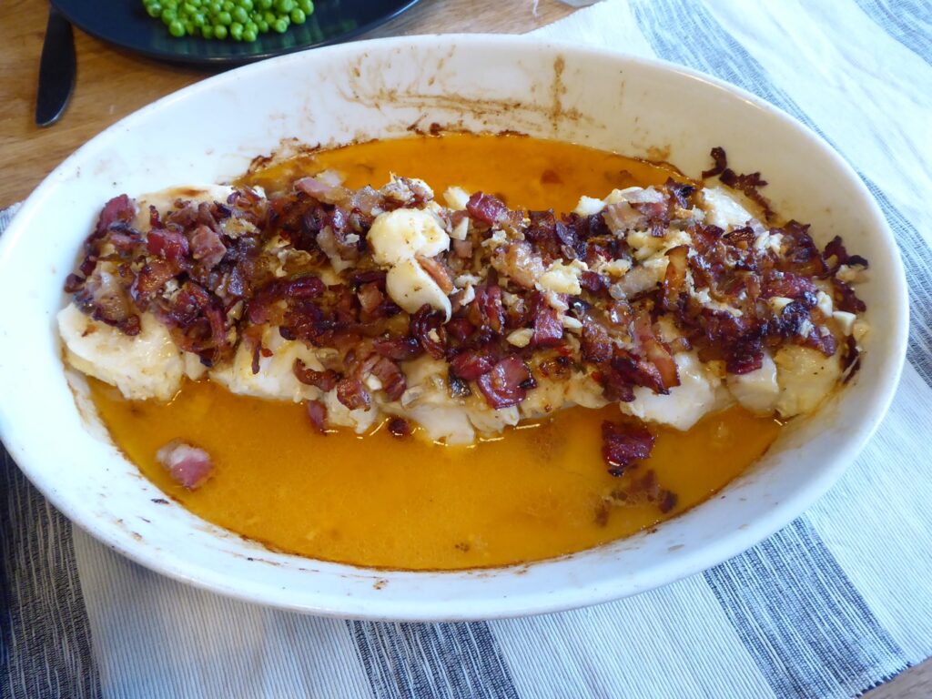 Torskrygg med bacon