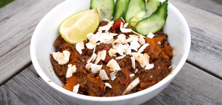 Linscurry med pumpa, kokos och lime