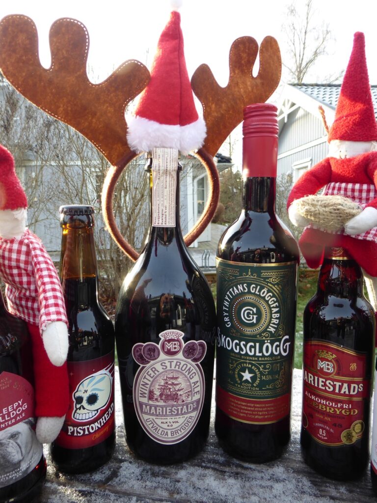 Årets nyheter är Melleruds Julöl med och utan alkohol, Mariestads Winter Strong Ale, Pistonhead Chimney Sweeper och Grythyttan Skogsglögg